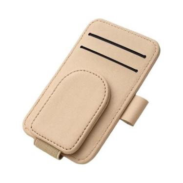 Imagem de Suporte Magnético Para Óculos De Sol E Porta-cartões Em Couro PU Para 