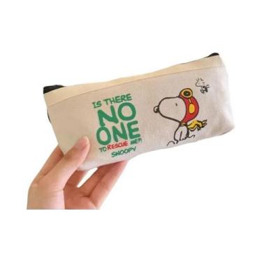 Imagem de Estojo De Lápis De Lona Snoopy, Bolsa De Armazenamento De Material Esc