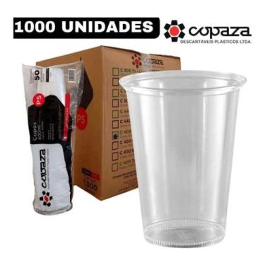 Imagem de Copo 400ml descartavel liso transparente ps caixa c/1000 - COPAZA