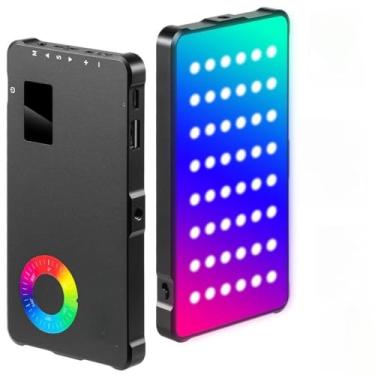 Imagem de Iluminador LED RGB Portátil p/Fotos, Vídeos e Lives – Luz de Preenchimento Recarregável 2000mAh, 12 Modos de Cena, Profissional