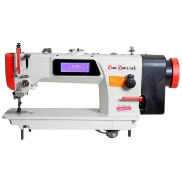 Imagem de Máquina Costura Industrial Reta Eletrônica Transporte Triplo SS0388S-D4-H-FT-QI 220V - Sun Special