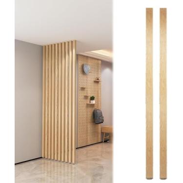 Imagem de Tela De Privacidade Doméstica Poste De Partição, Coluna Divisora De Sala De Escritório De Hotel De Madeira Maciça/Separador De Espaço Versátil, Haste De Sep, 2pcs, 130cm/4.3ft