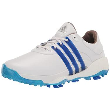 Imagem de adidas Tênis de golfe masculino Tour360 22, Calçado branco/azul claro/prata metálico, 47