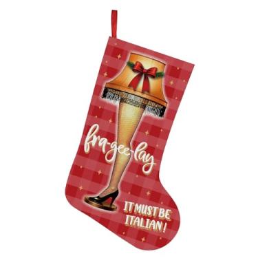 Imagem de Decorações de história de Natal, meia italiana Frageelay It Must Be, meias de Natal de 40,6 cm, presentes de mercadoria de história de Natal, enfeites de árvore de lareira de Natal, presentes de