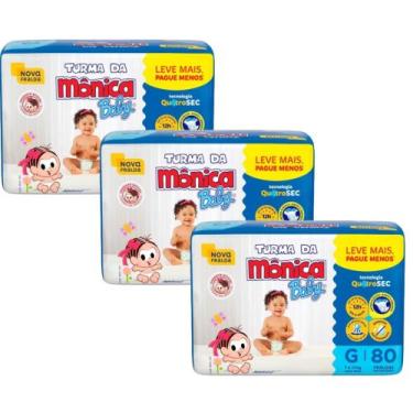 Imagem de Fraldas Turma da Mônica Hiper - Kit com 3 pacotes - TAM G - 8 a 13 Kg 
