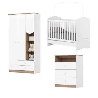 Imagem de Dormitório Infantil Completo Berço Bala de Menta Para Quarto Bebê Magia
