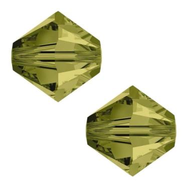 Imagem de 200 peças Adabele Austríaco 6 mm Facetado Contas de Cristal Bicone Soltas Verde Cáqui Compatível com Cristais Swarovski 5301/5328 SSB619