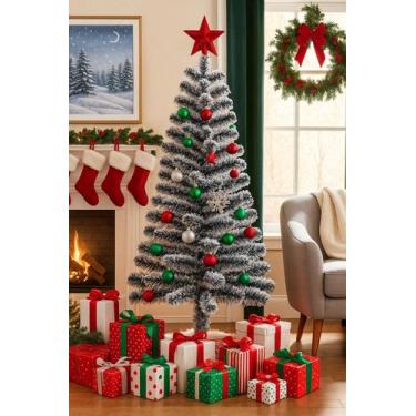 Imagem de Árvore De Natal Pinheiro 1,20mt Verde Nevada Envio Imediato - art Chri