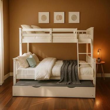 Imagem de Treliche Cama Casal Com Solteiro Cama Auxiliar Robusta - Móveis Rohde,