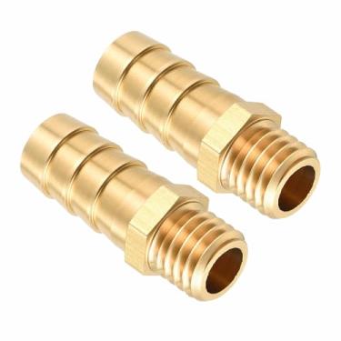 Imagem de Kozelo Pacote com 2 acessórios de mangueira de latão Farpa de mangueira de 12 mm para M12 x 1,75 acessórios machos para máquinas domésticas, banheiras de massagem e sistemas de irrigação