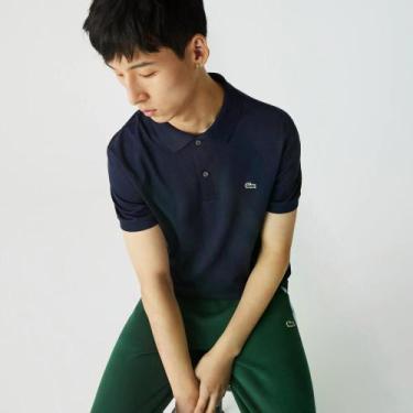 Imagem de Polo Lacoste Regular Fit em Algodão Pima, Azul marinho, S
