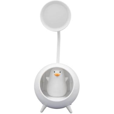 Imagem de Abajur LED Portátil com Braço Flexível – Luminária Recarregável USB para Escritório, Quarto e Mesa de Estudo - Patinho Cor: Branco