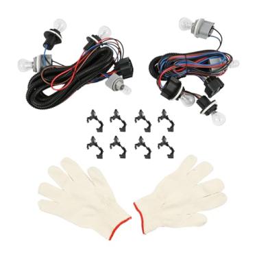 Imagem de Getfarway Kit de chicote de fiação direta de luz traseira, par lateral de motorista e passageiro com 8 lâmpadas adequadas para Chevy Silverado 1500 1500HD 2500HD 3500 2003-2007, suporte de lâmpada