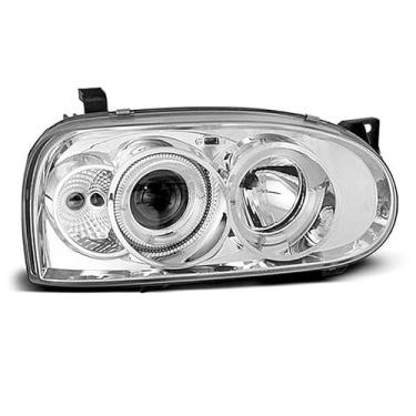 Imagem de 1 lâmpada de farol para projetor Angel Eyes Dual Halo para VW Golf MK3 1991-1997 (lado direito do passageiro)
