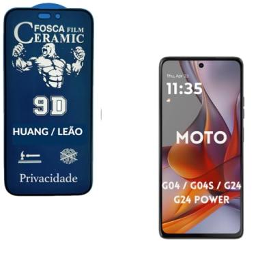 Imagem de Película Cerâmica Fosca Privacidade MOTO G04 / G04S / G24 / G24 POWER, Proteção Total, Anti-Riscos, Anti Espião, Não Deixa Marca De Dedo Na Tela.