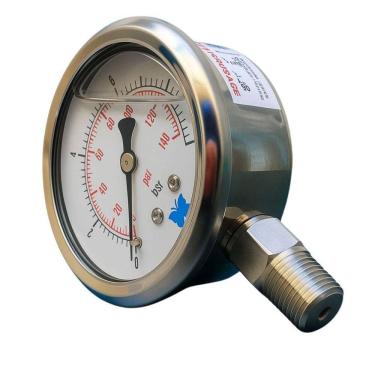 Imagem de Manômetro Reto 50Mm Inox 1/4`` Glicerina - Mr 050 Imp. Inox