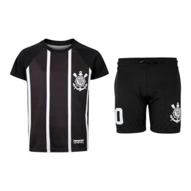 Imagem de Kit Uniforme Do Corinthians Infantil Camiseta + Calção