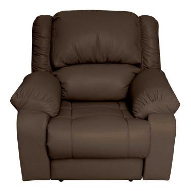 Imagem de Poltrona do Papai Reclinável Manual Couro Marrom Fosco
