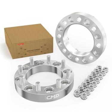 Imagem de Espaçadores de roda 8 x 165,1 (8 x 6,5), espaçador de roda forjado de 1,25" (32 mm) compatível com Chevy e GMC com passo de rosca 14 x 1,5 furo central 126 mm CNC usinado - pinos de fábrica podem