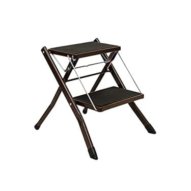 Imagem de Escadas dobráveis com 2 degraus escadas escada dobrável leve com pedal largo não escorregadio, mini escadas de metal resistente para casa escada resistente (cor: 2 peças A) (1 peça a)
