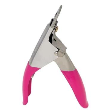 Imagem de Alicate Profissional para Cortar Unha Postiça, Aço Inoxidável, Rosa, Ferramenta de Manicure e Pedicure