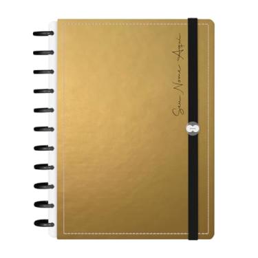 Imagem de Caderno De Disco Iscool Inteligente 140 Folhas Personalizado Solid Metallic Dourada G+