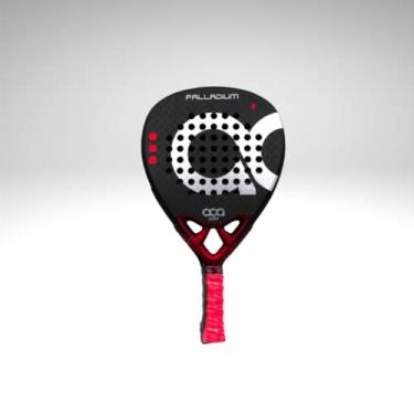 Imagem de ACA Raquete profissional de padel Palladium | Potência avançada e precisão | Vermelho/metal | Faces de carbono 12K | Forma de diamante | Núcleo de fusão EVA preto