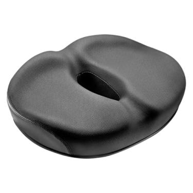 Imagem de Almofada de assento de bicicleta – Almofada de selim de assento de bicicleta, design vazado, amplo selim de substituição para estrada, ambientes internos e externos, homens, viagens urbanas na