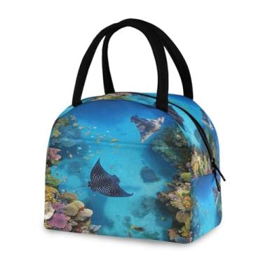 Imagem de Blueangle Lancheira isolada à prova de vazamento - Bolsa de almoço reutilizável com design de arraia marítima, recipiente compacto de alimentos para escritório, viagens e atividades ao ar livre (43)