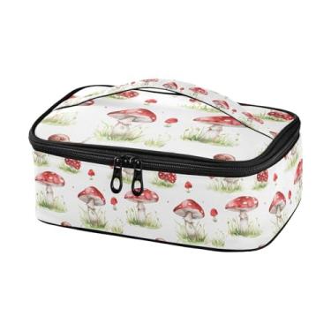 Imagem de GUIJI Lancheira com isolamento de cogumelo vermelho, lancheira à prova de vazamento para mulheres e homens, lancheira portátil para trabalho, piquenique, viagens