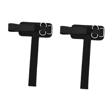 Imagem de Dynwave 2x Munhequeiras de Levantamento de Peso com Suporte Acolchoado e Anéis Duplos em D para Treinamento de Levantamento de Peso no Supino, para Homens e, Preto 31.5x17cm