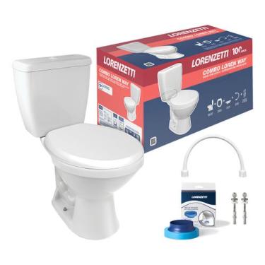 Imagem de Kit Combo Bacia com Caixa Acoplada Vaso Loren Way Branco Lorenzetti
