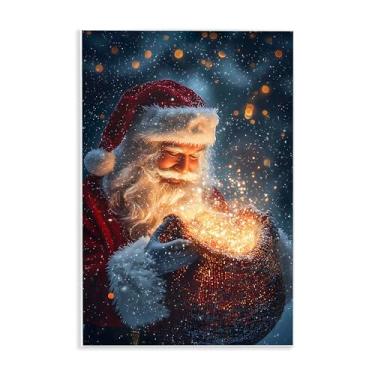 Imagem de Stupell Industries "Santa's Bag of Magic", arte de placa de parede, 13 x 19