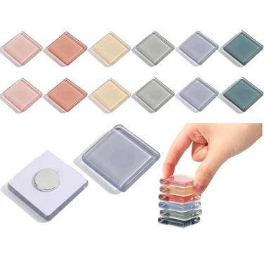 Imagem de Tellegloww 12 peças de ímãs de geladeira de vidro para geladeira coloridos ímãs de geladeira fofos decorativos para quadro branco, escritório, cozinha, armário, uso doméstico (Boho)