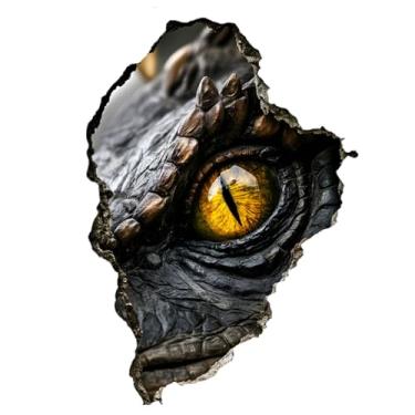 Imagem de MaiKeAYang Decalques de parede 3D, murais, decorações removíveis de parede de vinil, olhos de dinossauro para sala de estar, quartos de bebê, quarto, banheiro, casa, parede, decoração DIY