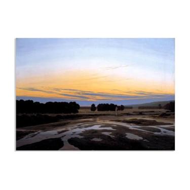 Imagem de The Grosse Gehege near Dresden por Caspar David Friedrich Impressões em tela Well Decor The World Classic Art Reproduções de arte grande giclee arte de parede para sala de estar decoração de casa 42 x