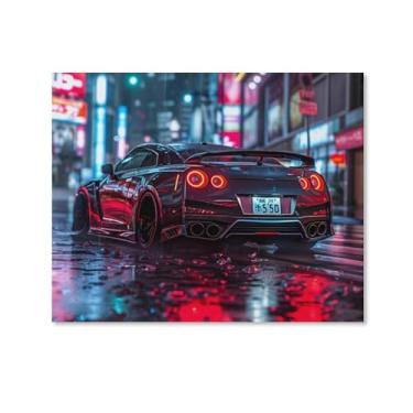 Imagem de HouLaiZhe Tóquio Street Modificado Carro R35 Jdm Cartazes de Carro Tela Estética Decoração de Quarto Pintura de Parede Impressões Sala de Galeria Decoração de Parede para Quarto Sala de Estar