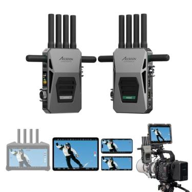 Imagem de Accsoon Sistema de transmissão de vídeo sem fio CineView Master 4K, receptor transmissor HDMI SDI, 2,4 + 5 GHz + 6 GHz Tri-Band alcance 25 ms Lantency, suporta 1 com fio + 4 monitoramento sem fio