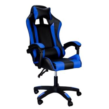 Imagem de Cadeira Gamer Ergonômica C7 Neo Comfort, Reclinável 135°, Confortável, Profissional, Setup, Escritório, Gamers (Preto e Azul)