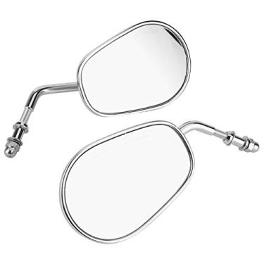 Imagem de aqxreight Par de Espelhos Retrovisores Laterais Traseiros para Motocicleta, Montagem Final da Barra do Punho, Adequado para Touring Glide 96-17, Segurança, você vê a Visão do Motorista Veículos, Uma