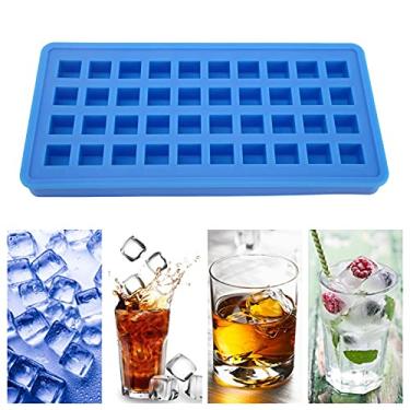 Imagem de Bandeja de gelo de silicone, molde quadrado para fazer cubos de gelo, acessórios de cozinha faça você mesmo com lava-louças para bares, restaurantes, casas (azul)