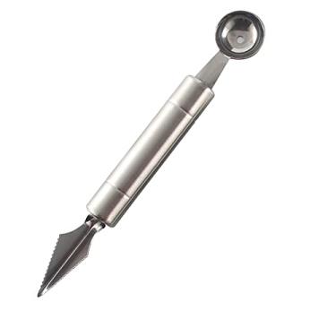 Imagem de Scoop de Bola Melão Função Dupla Cuchara Fruta para Carving Colher Sorvete Sobremesa DIY Cozinha Ferramentas