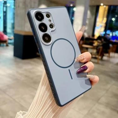 Imagem de Capa magnética para celular Samsung S24 S25 Plus S22 S23 com carregamento sem fio (para Galaxy S22 Ultra 5G/Azul)