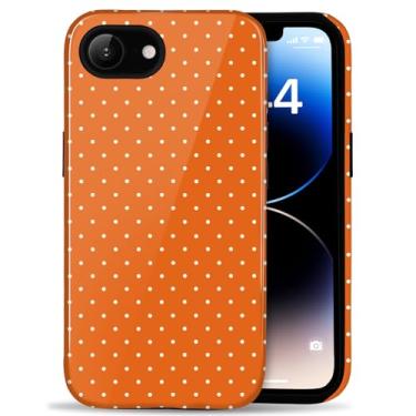 Imagem de Amzfield Capa compatível com iPhone 16e linda estampa retrô estética de bolinhas para outono mulheres meninas simples feminina chique bonita camada dupla proteção híbrida elegante capa elegante