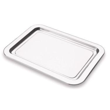 Imagem de Bandeja Inox Multiuso Servir Café Organizador 25x34 Cm Casa - FORMA UT