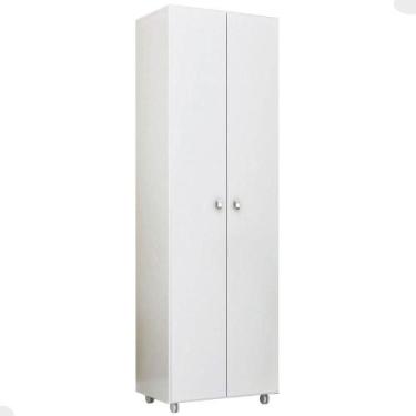 Imagem de Armário para Lavanderia Multiuso com 2 Portas e 6 Nichos Branco AM3101