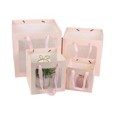 Imagem de Bolsa Tote De Flores Portátil E Dobrável Com Janela Transparente Para 