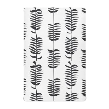 Imagem de Wassud Lençóis de berço com estampa de espinha de peixe preto, respirável, para meninos e meninas, lençol com elástico, neutro, 68 x 99 cm