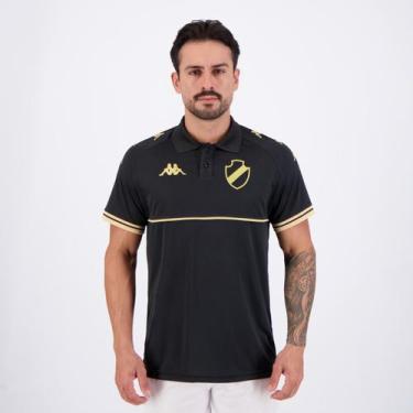 Imagem de Polo Kappa Vasco Supporter Monochromatic Preta e Dourada, P