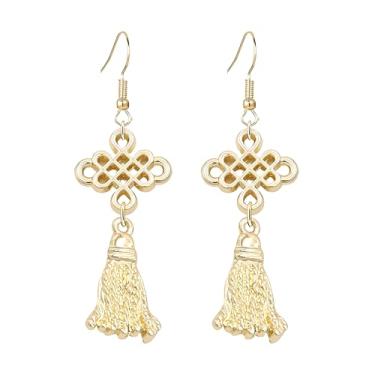 Imagem de coadipress Brincos de dança de leão para mulheres, estilo chinês, dragão, cabeça de animal, fogos de artifício, brincos de festa de ano novo, joias do festival da primavera, Medium, Metal, Sem pedra